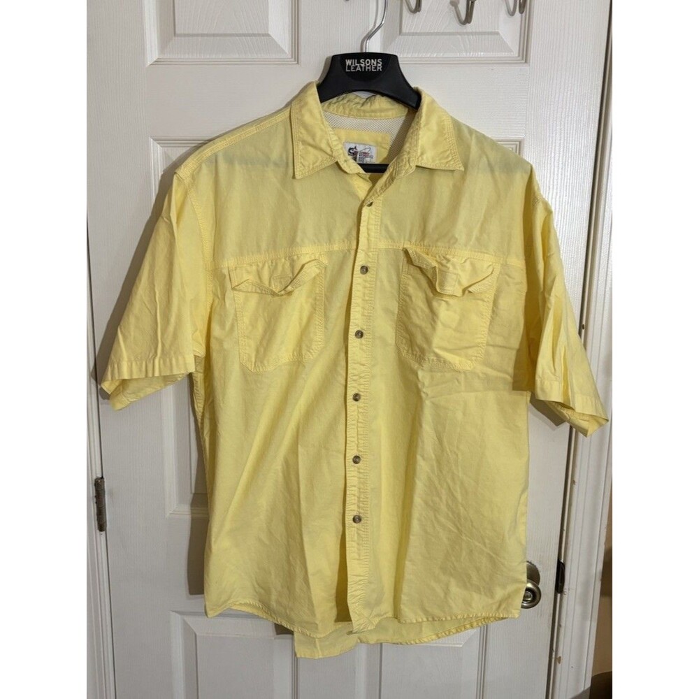 Vintage World Wide Sportsman Button Up Fishing Shirt 2 Pockets Vented Back XL